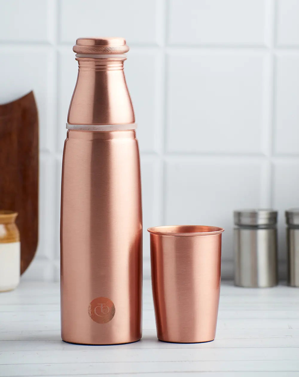 Copper Water bottle with 250ml Copper Glass